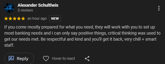 Screenshot of a member review praising Brooklyn Coop's customer service