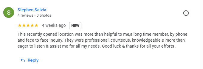 Screenshot of a member review praising Brooklyn Coop's customer service